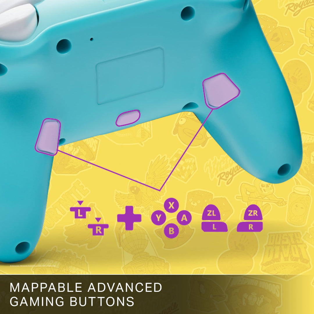 PowerA Enhanced Wireless Controller for Nintendo Switch - Fortnite Sticker Mania, Nintendo Switch - OLED Model, Nintendo Switch Lite, Gamepad, game controller, Bluetooth controller, Officially Licensed, Bonus Virtual Item Included