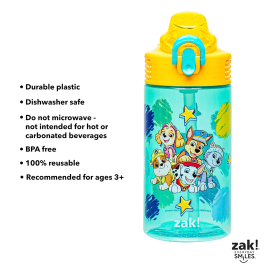 Zak Designs The Super Mario Bros. Movie Water Bottle For School or Travel, 25 oz Durable Plastic Water Bottle With Straw, Handle, and Leak-Proof, Pop-Up Spout Cover (Mario, Toad)