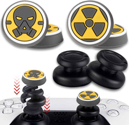 PlayRealm NO Falling Off Thumbstick Extender x 2 & Thumb Grip x 4 for PS5 & PS4 Controller (Fallout)