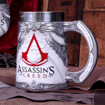 Nemesis Now Video Game Merch Tankard, Hand-Painted Resin Beer Mug, Stainless Steel Removable Insert, Gamer Gifts, 15.5cm - Assassin's Creed The Creed