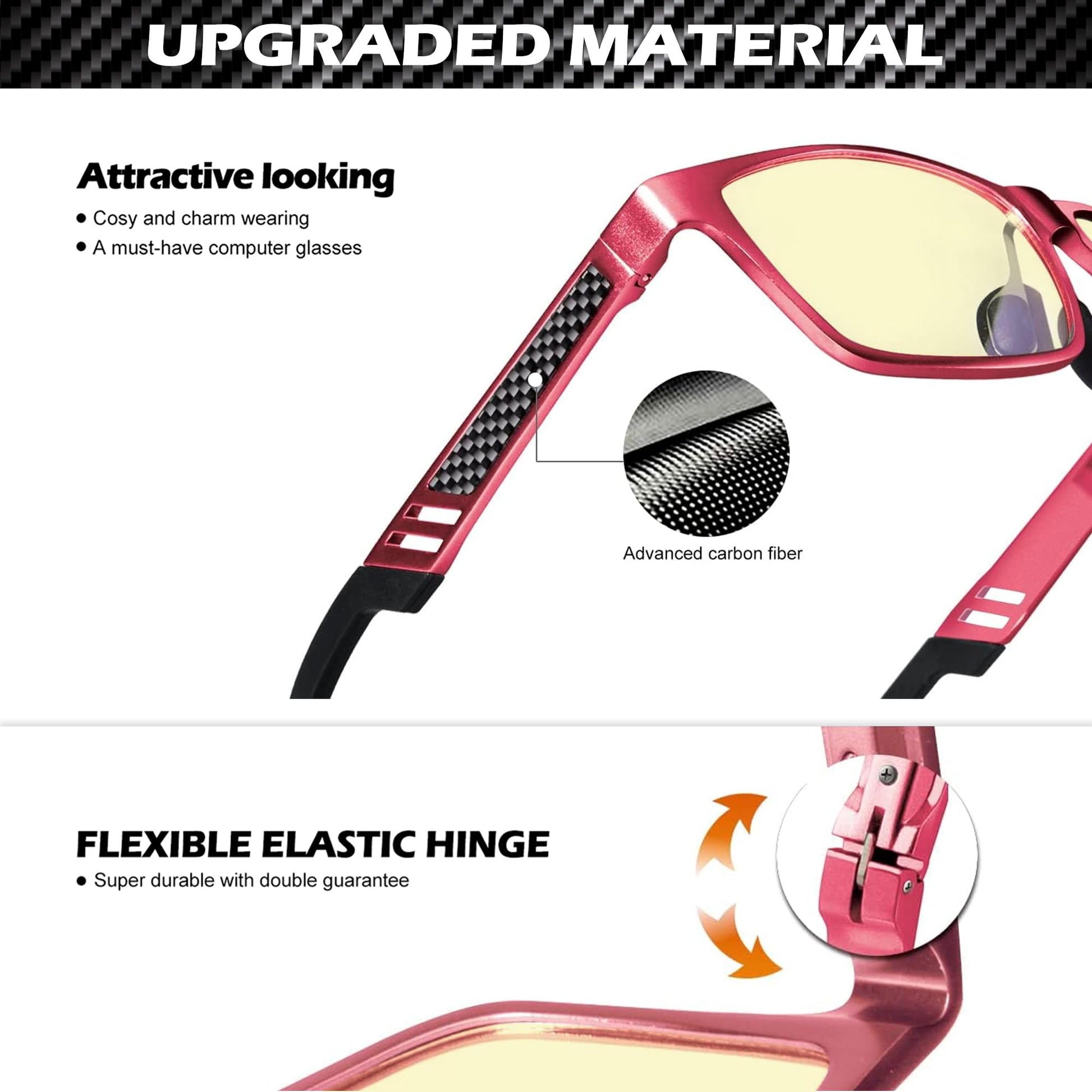 ANYLUV Blue Light Blocking Glasses Men Computer Gaming Glasses Lightweight Al-Mg Metal Anti Eyestrain UV400 Clear Lens Eye Protection 