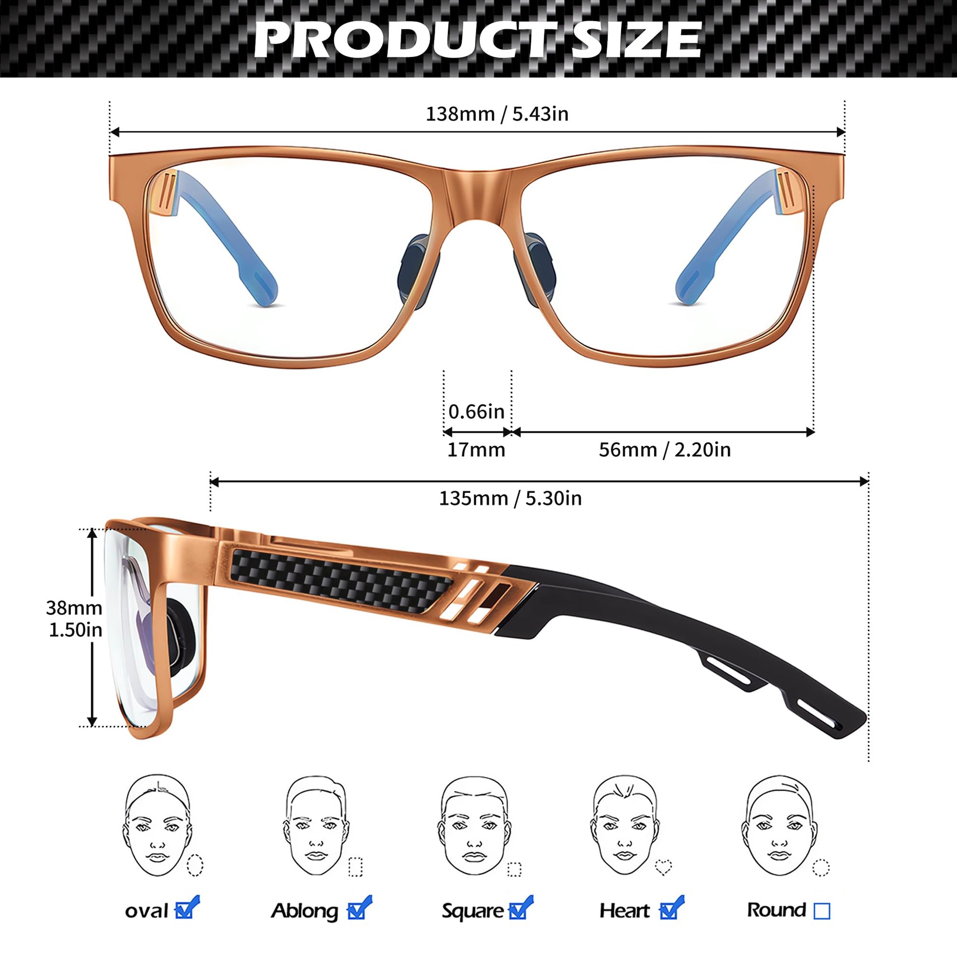 ANYLUV Blue Light Blocking Glasses Men Computer Gaming Glasses Lightweight Al-Mg Metal Anti Eyestrain UV400 Clear Lens Eye Protection 