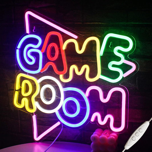 Gamerneon Game Room Large Neon Signs 13.2"x14" Colorful LED,USB Neon Lights for Game Zone Party Decor Bedroom Gaming Wall Lightup Signs Teen Boy Bedroom Home Gamer Party Decorations Gifts