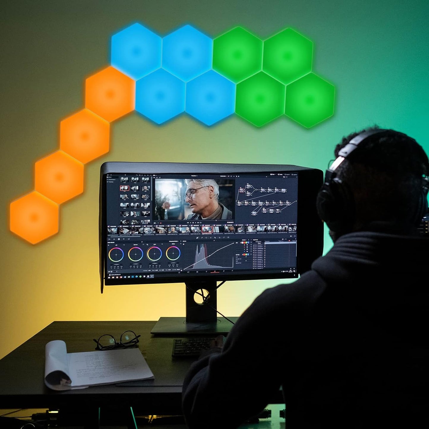 Vcwtty Hexagon Light Panels with Remote, 13 Colors, 6 Pack