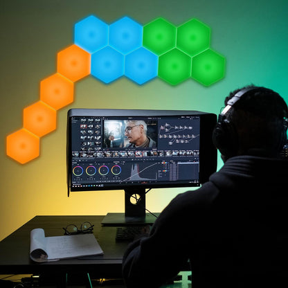Vcwtty Hexagon Light Panels with Remote, 13 Colors, 6 Pack