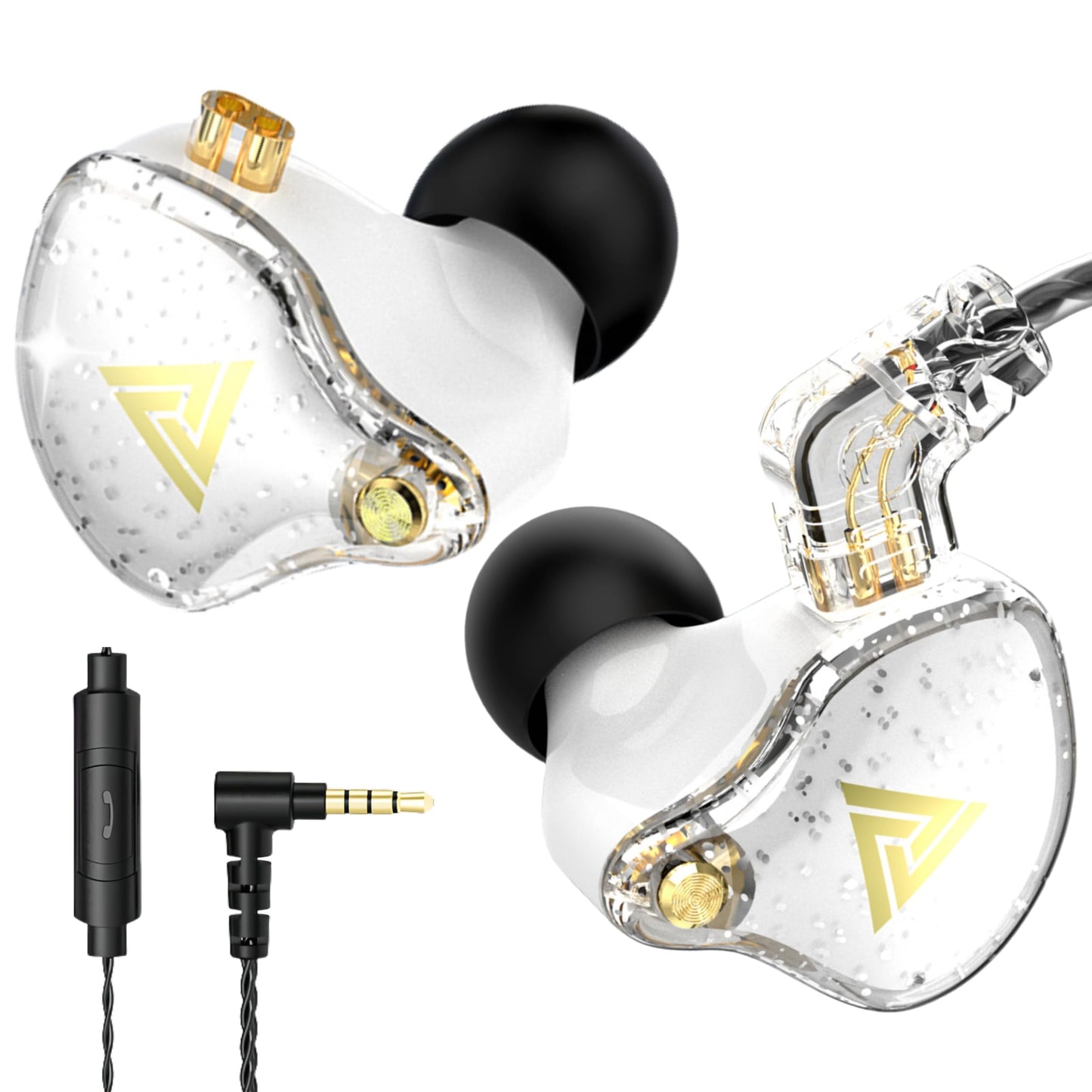 HJX QKZ AK6 Pro Wired IEM for Gaming Earbuds with MIC, in Ear Monitor Headphones, Deep Bass Sound, 1DD 11mm Dynamic Driver, IEM for Music Video Calling(Colors)