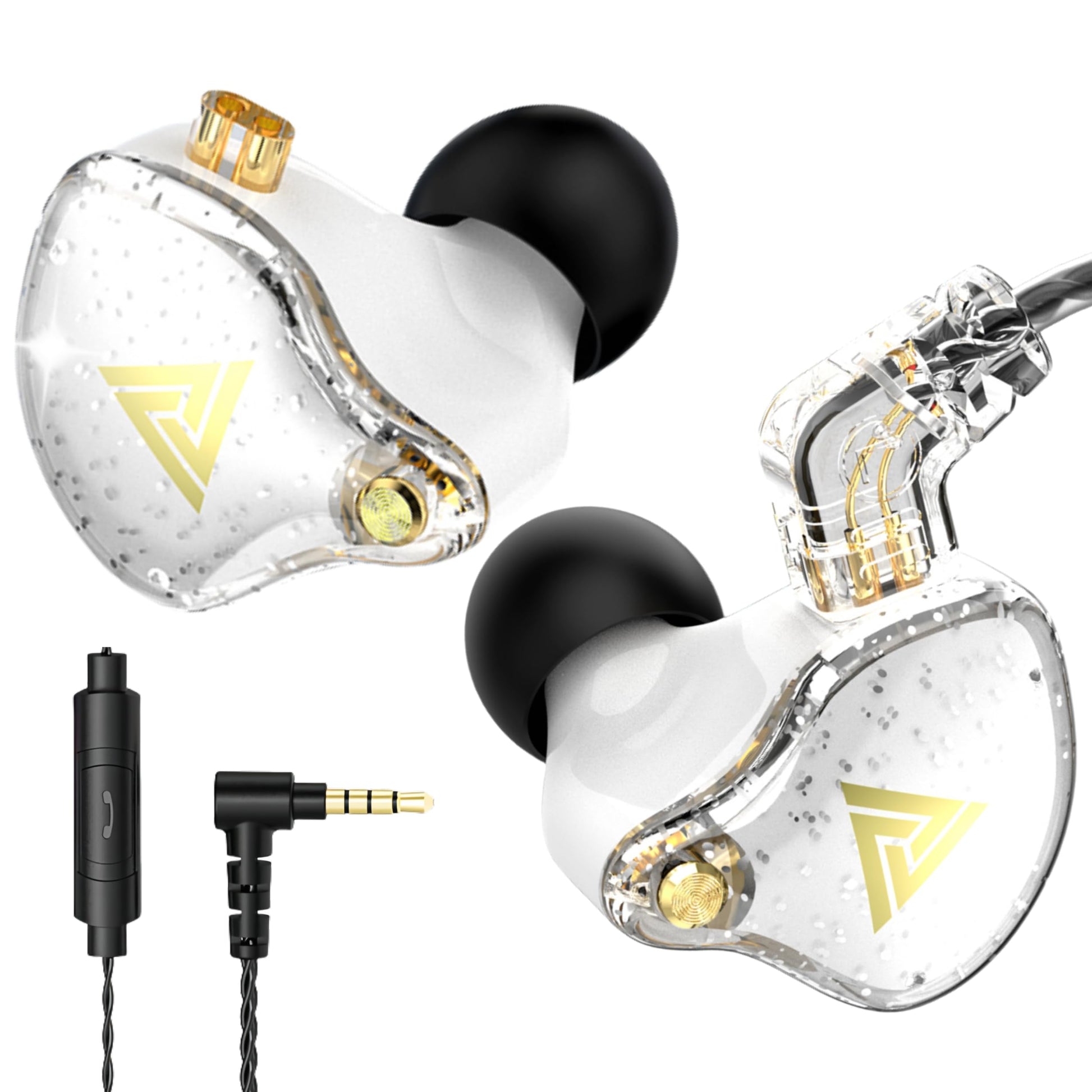 HJX QKZ AK6 Pro Wired IEM for Gaming Earbuds with MIC, in Ear Monitor Headphones, Deep Bass Sound, 1DD 11mm Dynamic Driver, IEM for Music Video Calling(Colors)