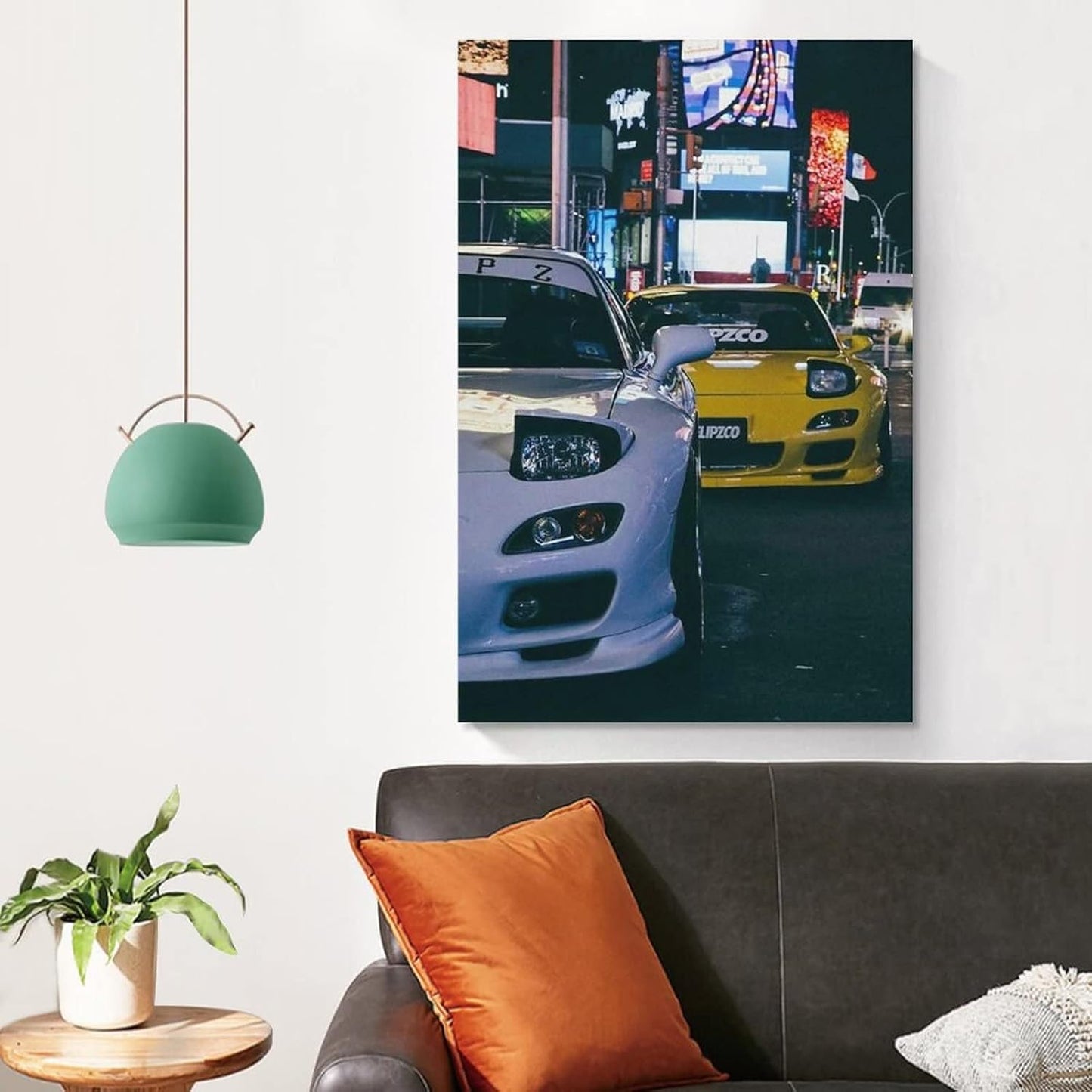 Fbroceh JDM Style Car Battle Poster Aesthetic Street Racing Wall Art Decorative Canvas Print for Home Room Bedroom 12x18inch(30x45cm)