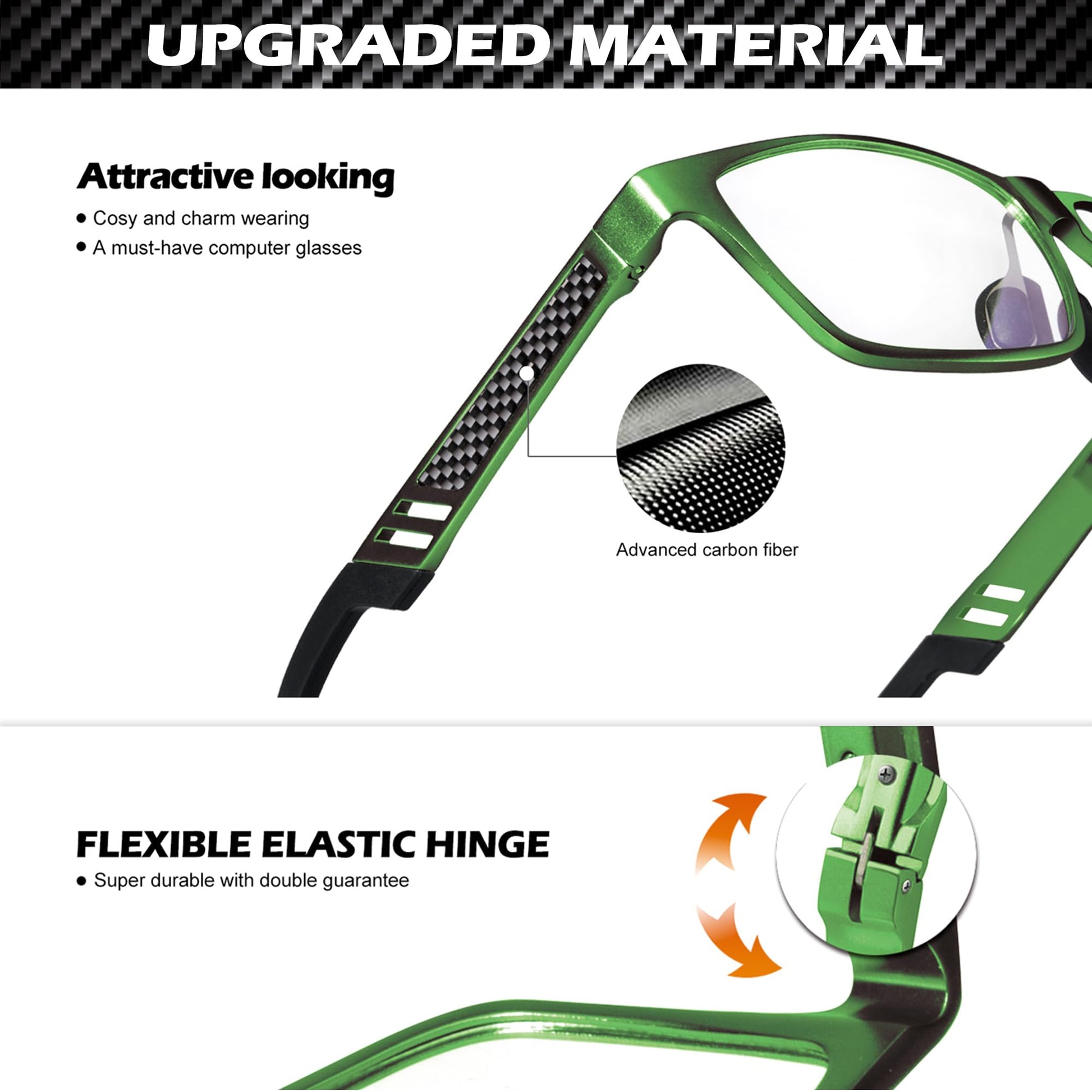 ANYLUV Blue Light Blocking Glasses Men Computer Gaming Glasses Lightweight Al-Mg Metal Anti Eyestrain UV400 Clear Lens Eye Protection 