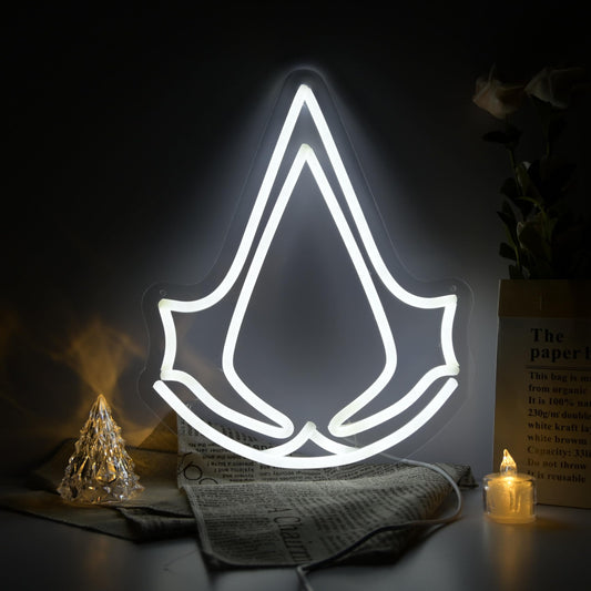 Assassin Neon Sign - LED Gaming Wall Decor | USB Powered Gamer Gift 11x13.8IN