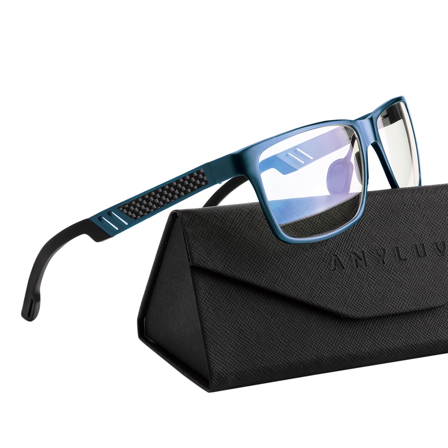 ANYLUV Blue Light Blocking Glasses Men Computer Gaming Glasses Lightweight Al-Mg Metal Anti Eyestrain UV400 Clear Lens Eye Protection 
