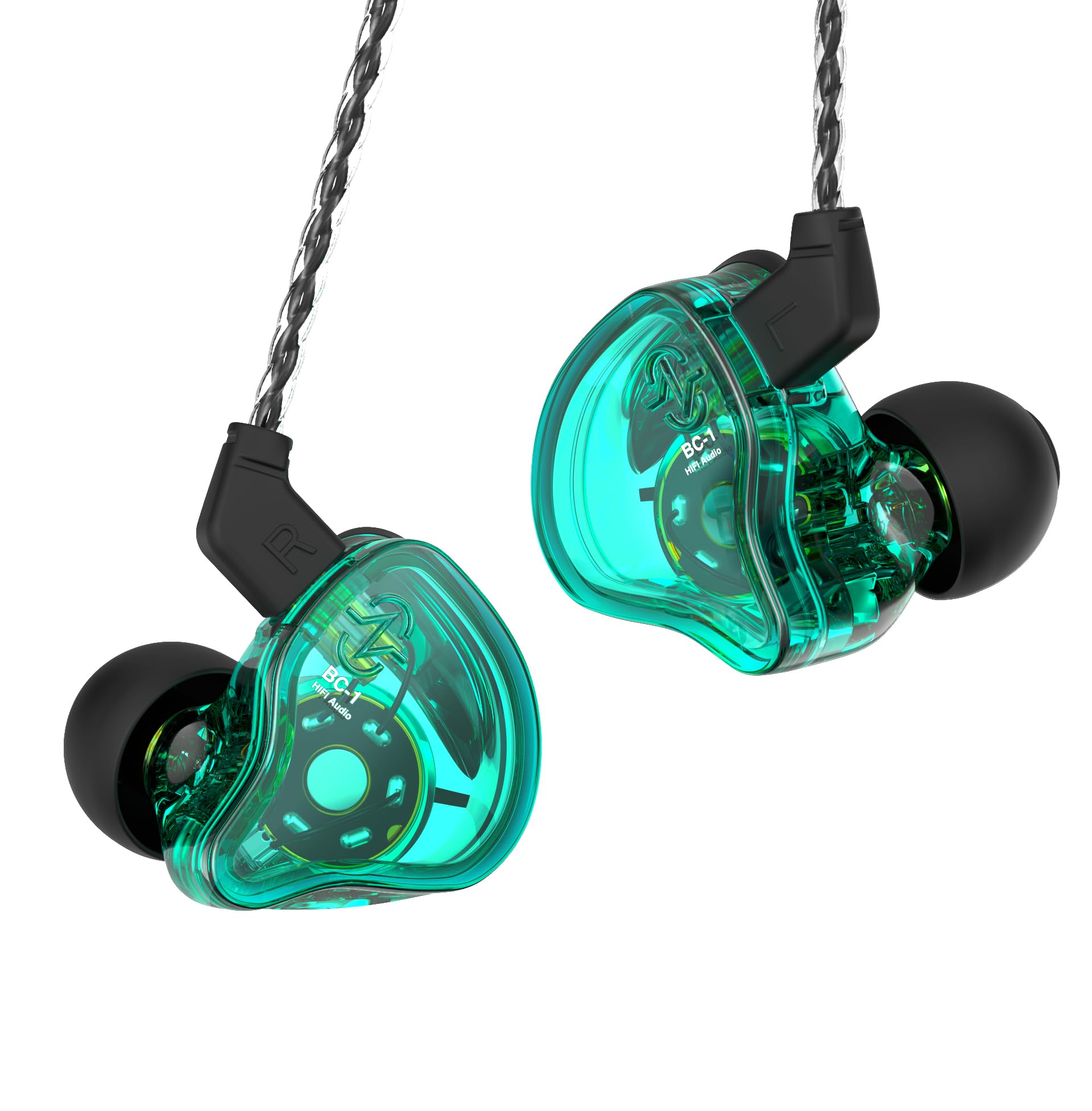 YINYOO KZ-ZST Colorful Hybrid Banlance Armature with Dynamic Ear Earphone 1BA+1DD HiFi Headset KZ in Ear Monitor Headphone Wired Earbuds IEM Earphone Gaming Ear Buds (Colorful/zst Without Microphone)