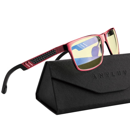 ANYLUV Blue Light Blocking Glasses Men Computer Gaming Glasses Lightweight Al-Mg Metal Anti Eyestrain UV400 Clear Lens Eye Protection 