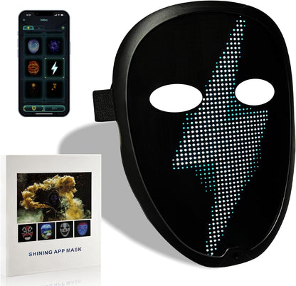 Depointer Life Led Mask with Bluetooth-compatible App Controlled, Customizable Shining Mask, unisex-adult