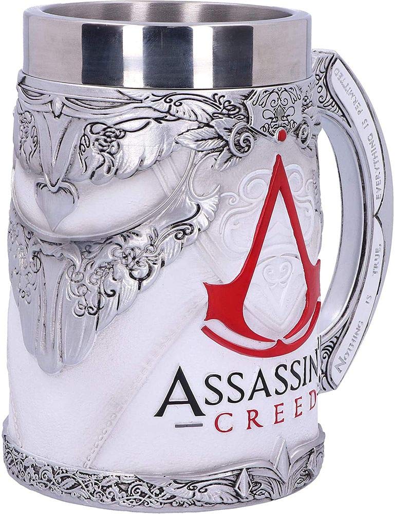 Nemesis Now Video Game Merch Tankard, Hand-Painted Resin Beer Mug, Stainless Steel Removable Insert, Gamer Gifts, 15.5cm - Assassin's Creed The Creed