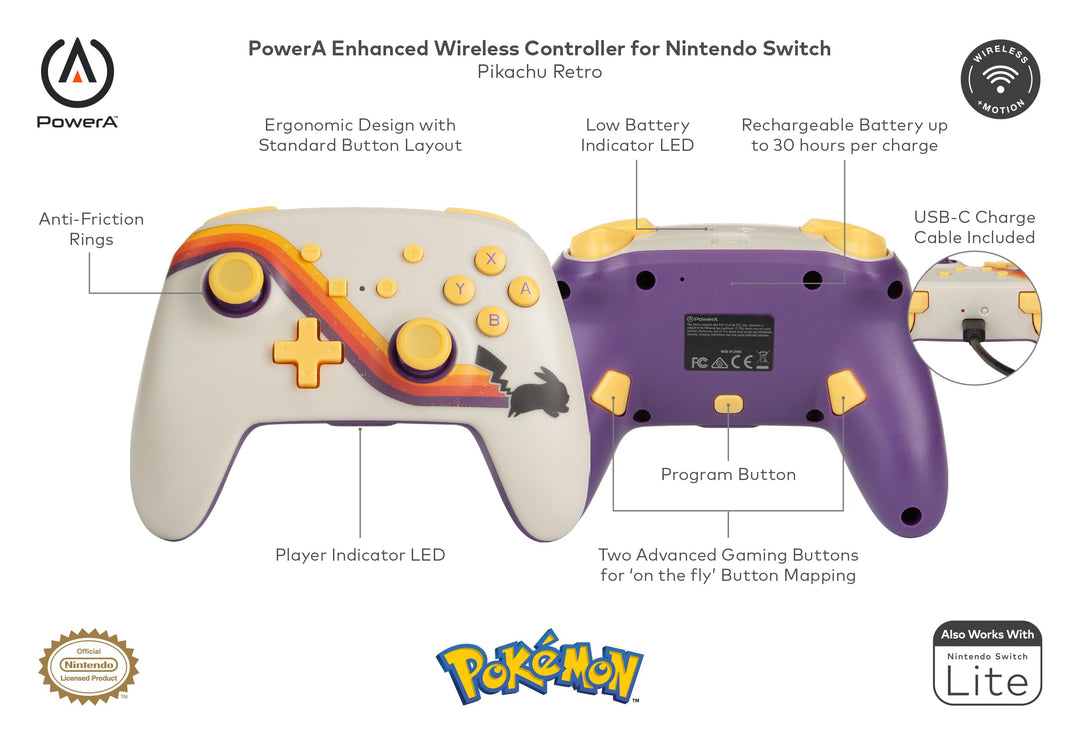 PowerA Enhanced Wireless Controller for Nintendo Switch - Fortnite Sticker Mania, Nintendo Switch - OLED Model, Nintendo Switch Lite, Gamepad, game controller, Bluetooth controller, Officially Licensed, Bonus Virtual Item Included