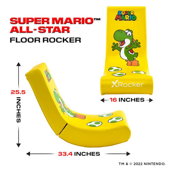 X Rocker Nintendo Video Gaming Chair for Kids 5-17, Floor Rocker, Gifts for Gamers, Mario, Bowser, Peach, Luigi, Yoshi, Gifts for Teens, Boys, Girls