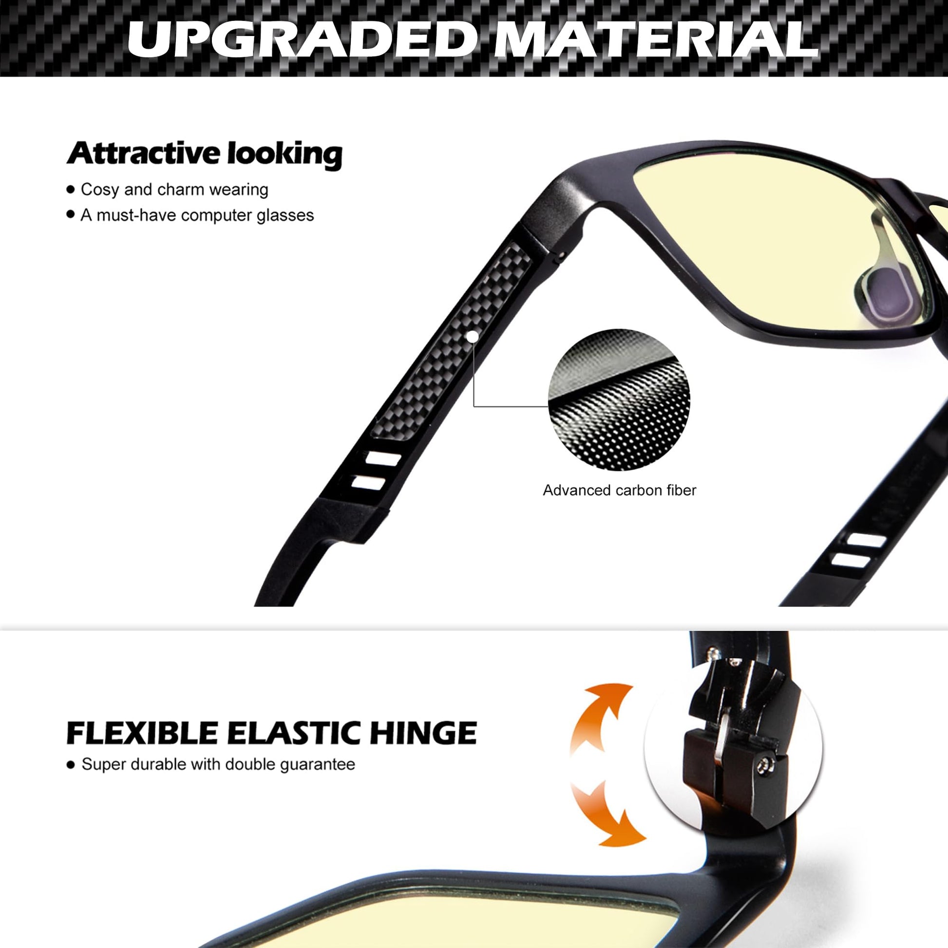 ANYLUV Blue Light Blocking Glasses Men Computer Gaming Glasses Lightweight Al-Mg Metal Anti Eyestrain UV400 Clear Lens Eye Protection 