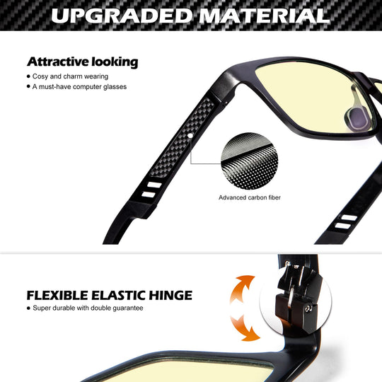 ANYLUV Blue Light Blocking Glasses Men Computer Gaming Glasses Lightweight Al-Mg Metal Anti Eyestrain UV400 Clear Lens Eye Protection