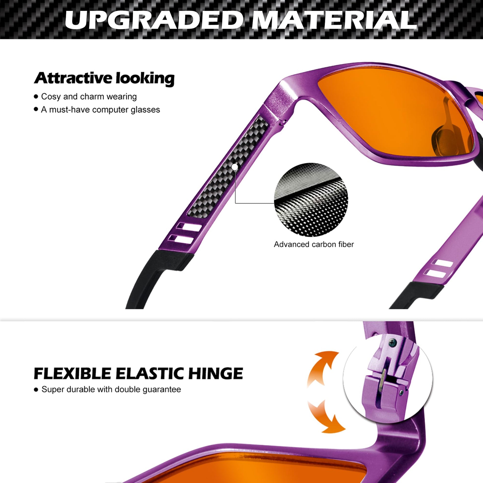 ANYLUV Blue Light Blocking Glasses Men Computer Gaming Glasses Lightweight Al-Mg Metal Anti Eyestrain UV400 Clear Lens Eye Protection 
