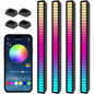 Soulpunk RGB Rechargeable Sound Control Light, Voice-Activated Pickup Music Rhythm Lights, Ambient Light, for Car, Gaming Room Decorations（4Pack）