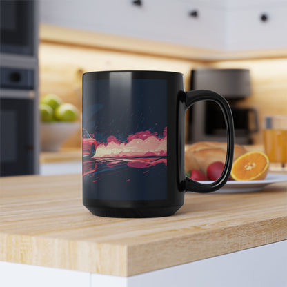 JDM Drift Racing 15oz Black Mug — Pink Smoke Design