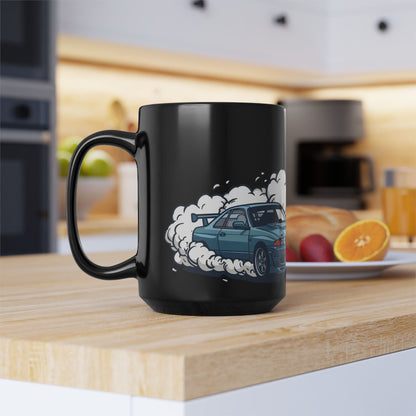 JDM Drift Cars 15oz Black Mug — Racing Enthusiast Coffee Cup