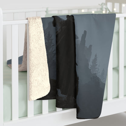 Mystical Forest Sherpa Fleece Blanket - Cozy Adventure Throw for Nature Lovers
