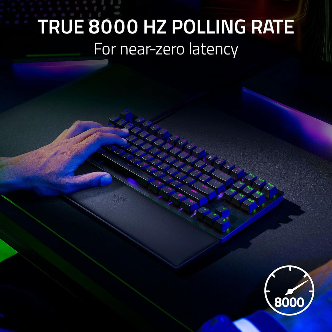 Razer Huntsman V2 Optical Gaming Keyboard: Linear Optical Switches - 8000Hz Polling Rate - Doubleshot PBT Keycaps - Dedicated Media Keys & Dial - Ergonomic Wrist Rest - Snap Tap