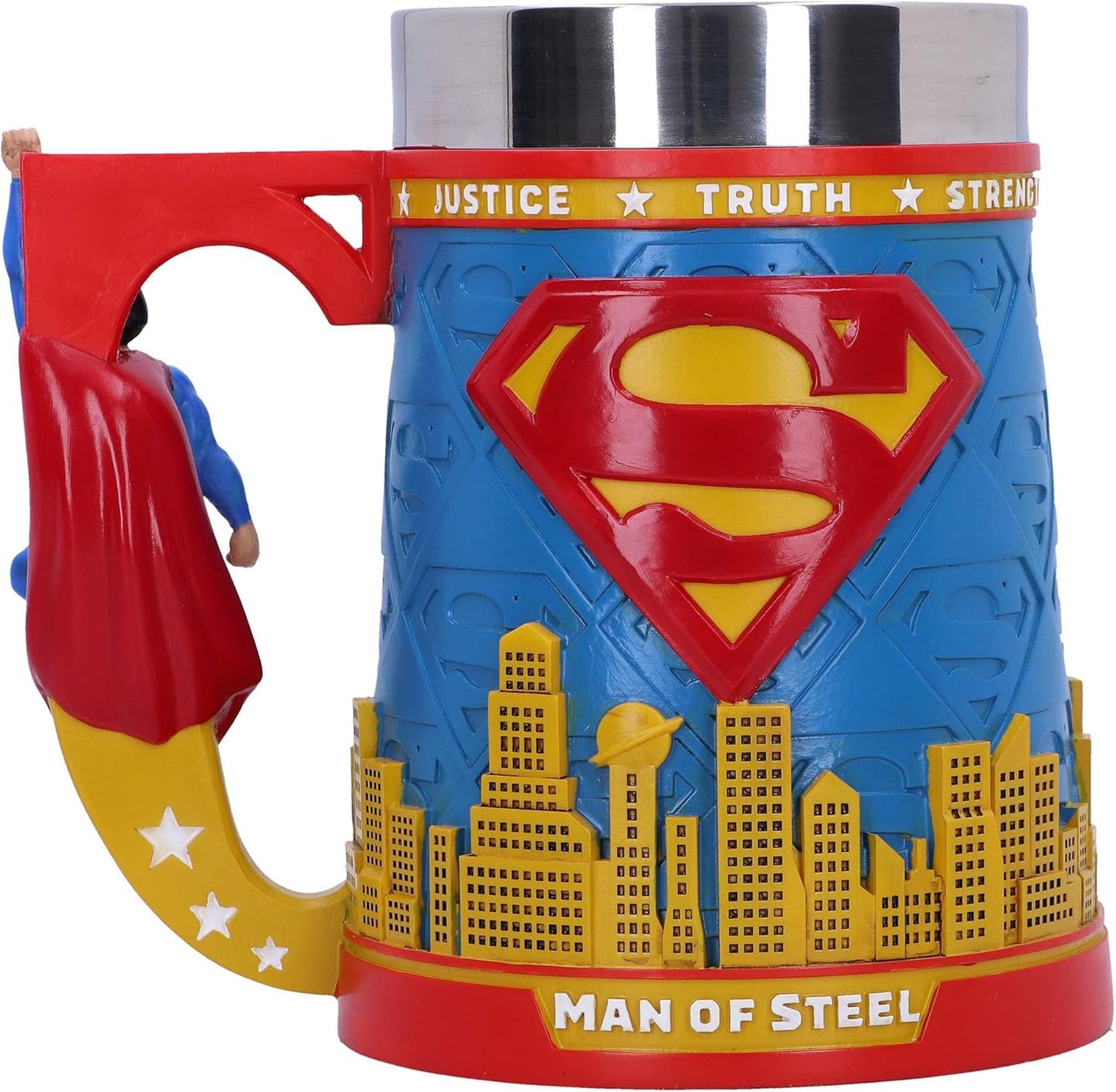 Superman Resin Tankard – Hand Painted Comic Book Mug with Removable Insert