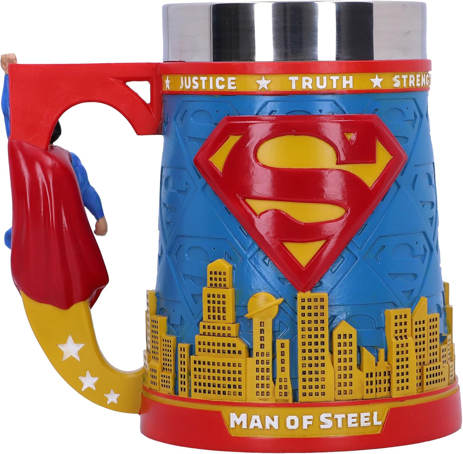 Superman Resin Tankard – Hand Painted Comic Book Mug with Removable Insert