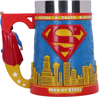 Superman Resin Tankard – Hand Painted Comic Book Mug with Removable Insert