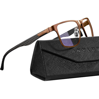 ANYLUV Blue Light Blocking Glasses Men Computer Gaming Glasses Lightweight Al-Mg Metal Anti Eyestrain UV400 Clear Lens Eye Protection 
