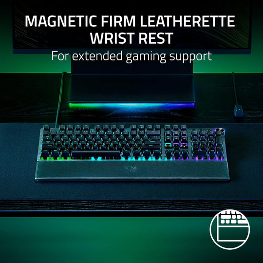 Razer Huntsman V3 Pro TKL Esports Gaming Keyboard: Analog Optical Switches - Razer Snap Tap - Rapid Trigger - Adjustable Actuation - Media Keys & Dial - Doubleshot PBT Keycaps - Wrist Rest - Black