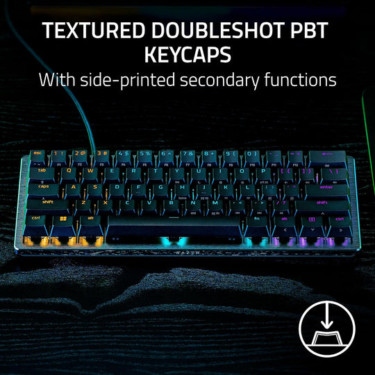 Razer Huntsman V3 Pro TKL Esports Gaming Keyboard: Analog Optical Switches - Razer Snap Tap - Rapid Trigger - Adjustable Actuation - Media Keys & Dial - Doubleshot PBT Keycaps - Wrist Rest - Black