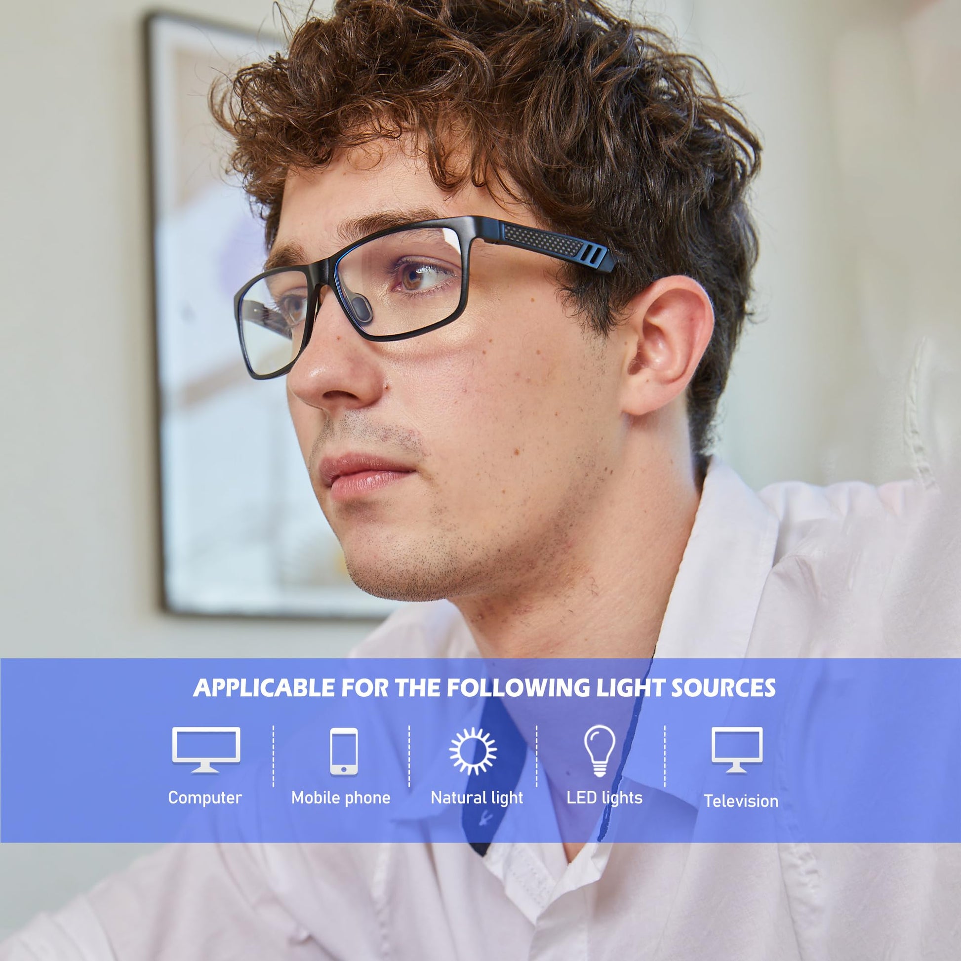 ANYLUV Blue Light Blocking Glasses Men Computer Gaming Glasses Lightweight Al-Mg Metal Anti Eyestrain UV400 Clear Lens Eye Protection 
