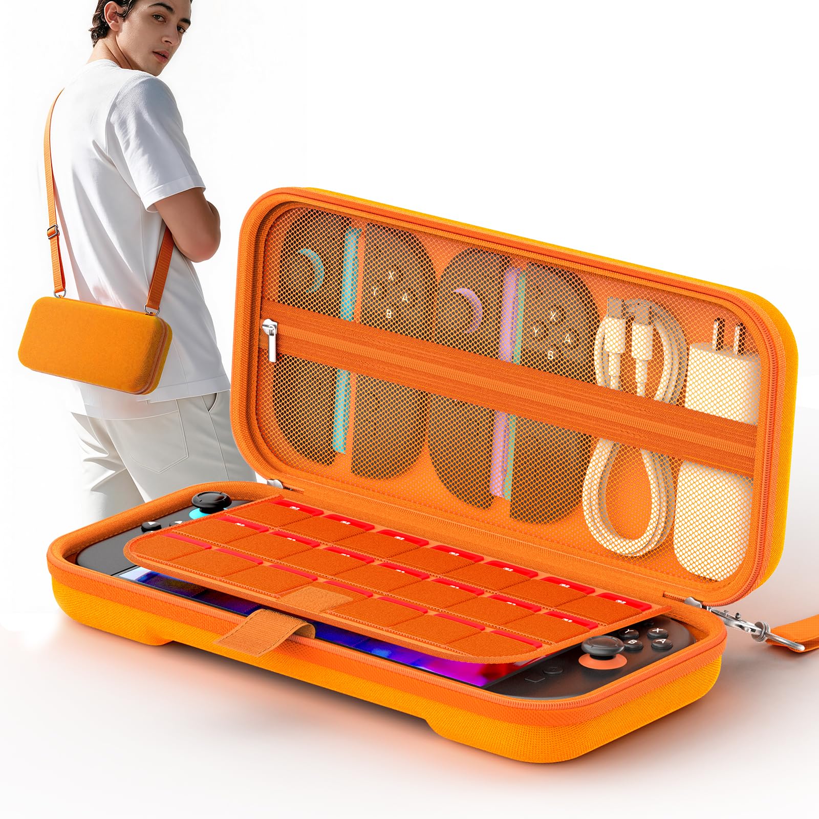 COOLSTONE Switch 2 Case with 20 Game Card Slots & Adjustable Shoulder Strap