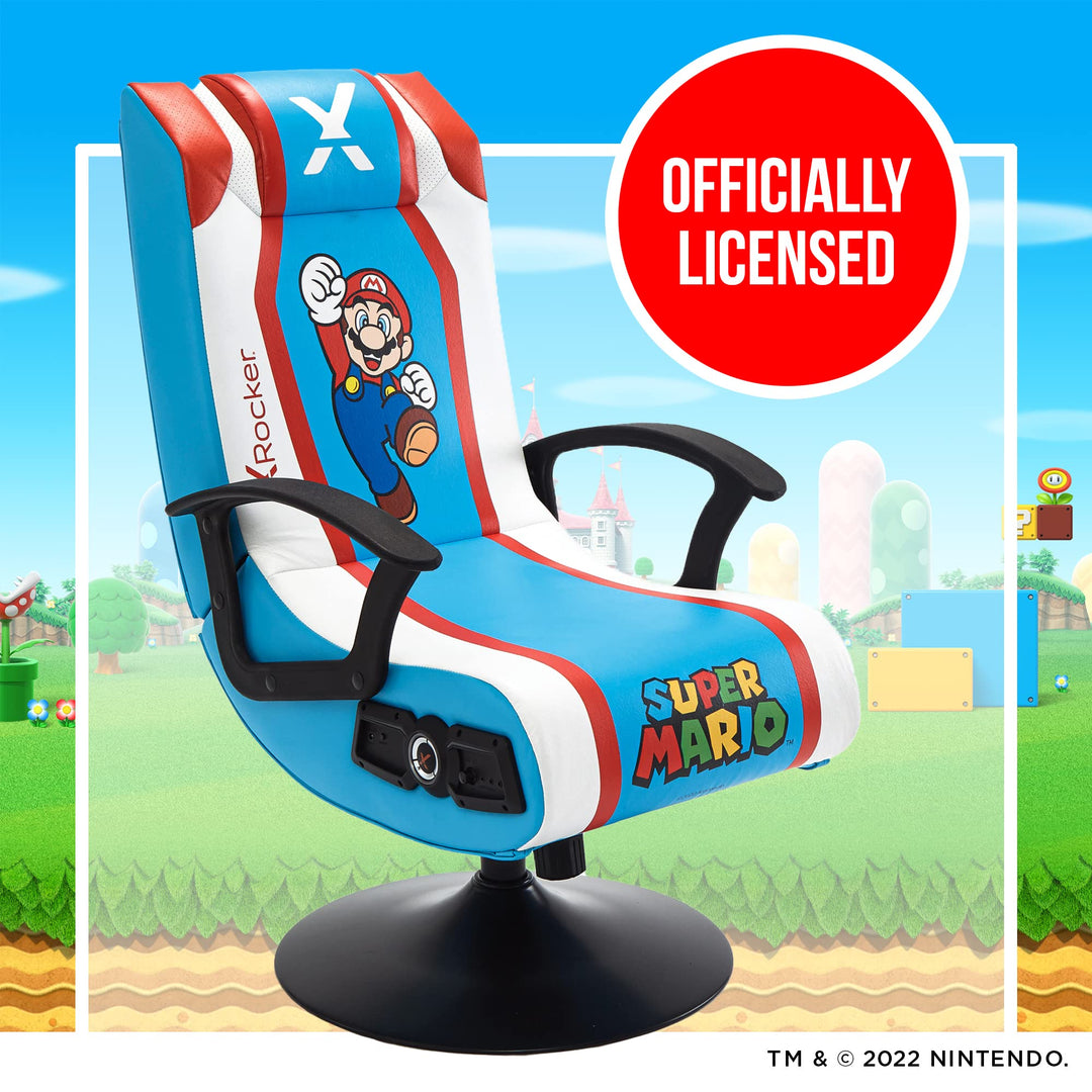 X Rocker Nintendo Video Gaming Chair for Kids 5-17, Floor Rocker, Gifts for Gamers, Mario, Bowser, Peach, Luigi, Yoshi, Gifts for Teens, Boys, Girls