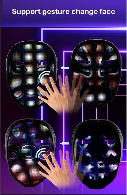 Depointer Life Led Mask with Bluetooth-compatible App Controlled, Customizable Shining Mask, unisex-adult