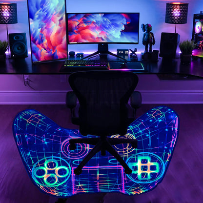 Gaming Rug Teen Boys Carpet Glow in The Blacklight Gamer Rug for Boys Room Playroom Non-Slip Area Rug Kids Boys Girls Game Room Casual Mat (60"x39")
