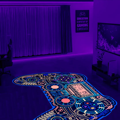 Gaming Rug Teen Boys Carpet Glow in The Blacklight Gamer Rug for Boys Room Playroom Non-Slip Area Rug Kids Boys Girls Game Room Casual Mat (60"x39")