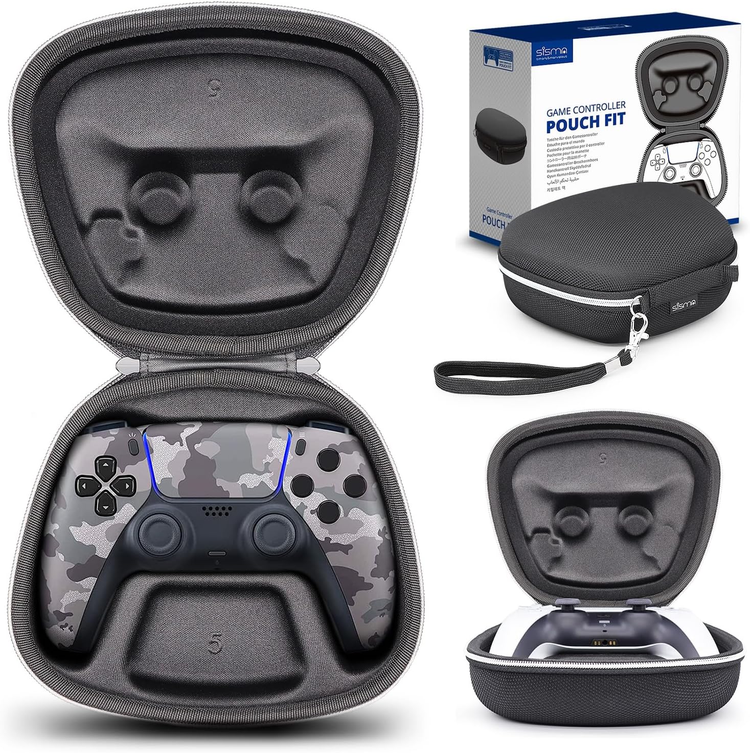 Carry Case Compatible with PS5 DualSense Wireless Controller, PlayStation 5 Controller Holder Travel Safekeeping Protective Case Storage Bag