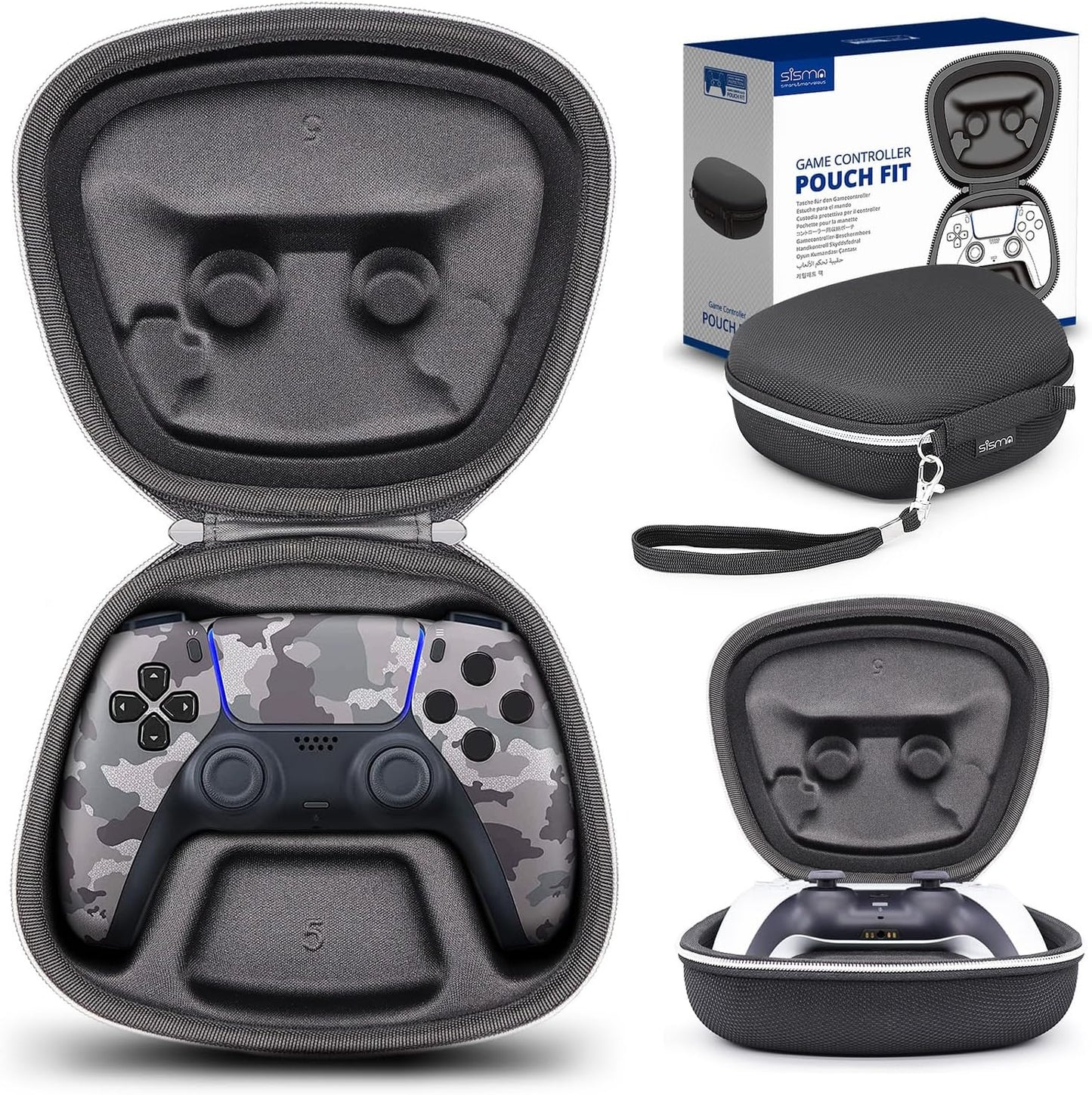 Carry Case Compatible with PS5 DualSense Wireless Controller, PlayStation 5 Controller Holder Travel Safekeeping Protective Case Storage Bag