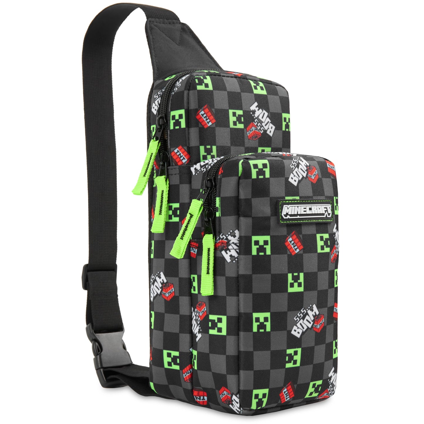 Minecraft Crossbody Bag for Kids Teens Creeper Sling Chest Bag for Travel with Adjustable Strap Gamer Gifts for Boys