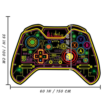 Gaming Rug Teen Boys Carpet Glow in The Blacklight Gamer Rug for Boys Room Playroom Non-Slip Area Rug Kids Boys Girls Game Room Casual Mat (60"x39")