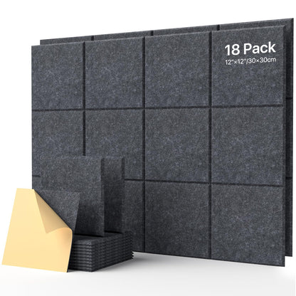 Soundsbay Hexagon Acoustic Panels, Self-Adhesive 18 Pack Sound Panels