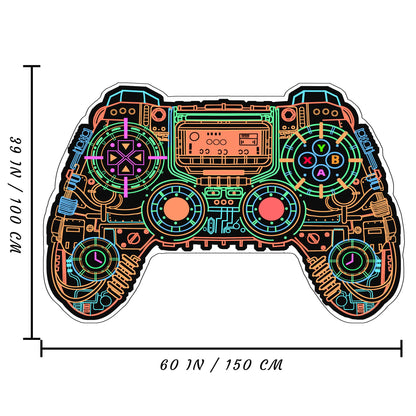Gaming Rug Teen Boys Carpet Glow in The Blacklight Gamer Rug for Boys Room Playroom Non-Slip Area Rug Kids Boys Girls Game Room Casual Mat (60"x39")