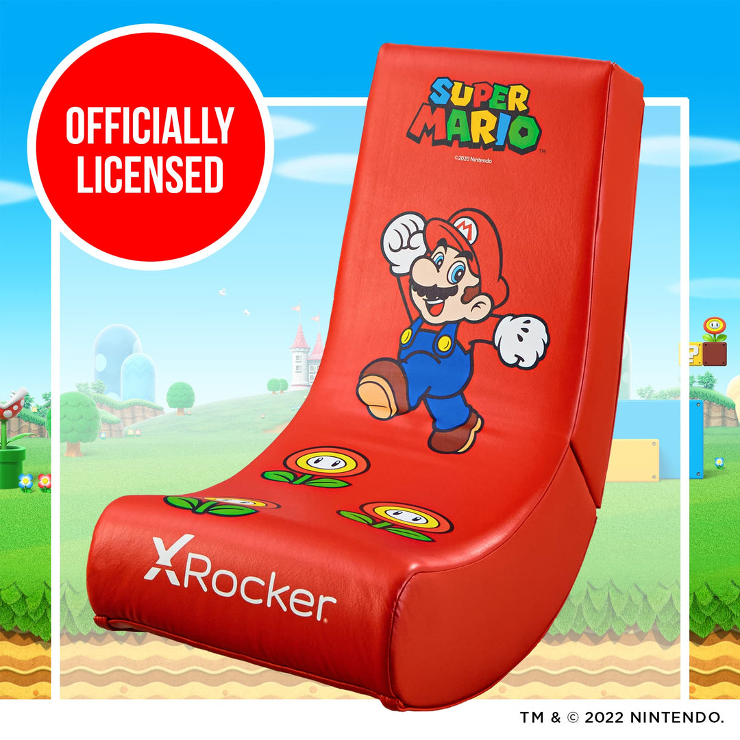 X Rocker Nintendo Video Gaming Chair for Kids 5-17, Floor Rocker, Gifts for Gamers, Mario, Bowser, Peach, Luigi, Yoshi, Gifts for Teens, Boys, Girls