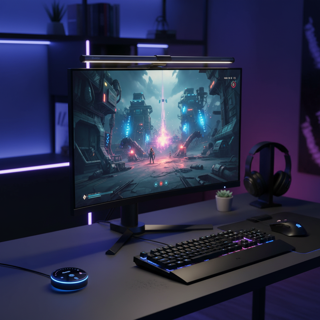 Quntis RGB Monitor Light Bar with Remote - 20 Inch, Flat, Curved and Ultrawide Compatible