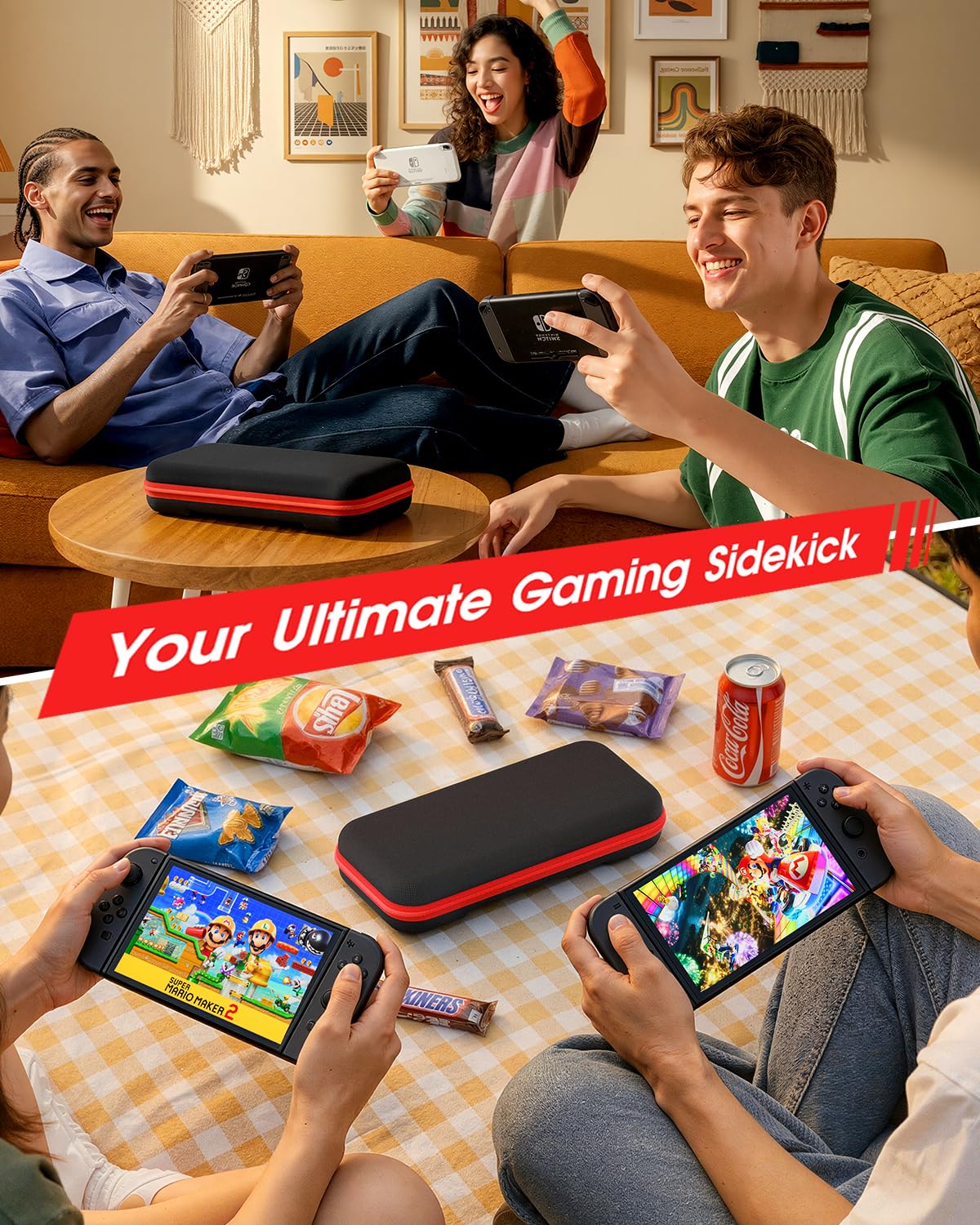 COOLSTONE Switch 2 Case with 20 Game Card Slots & Adjustable Shoulder Strap